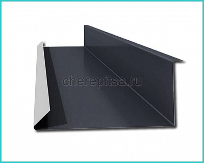 Планка примыкания нижняя 250x122x2000мм покрытие NormanMP цвет RAL 7024 длина 2м толщина 0,5мм