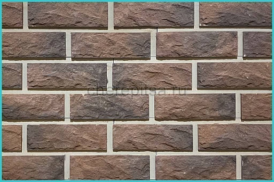 Сколотый кирпич с перекрытием шва, цвет 27