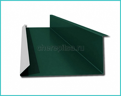Планка примыкания нижняя 250x122x2000мм покрытие NormanMP цвет RAL 6005 длина 2м толщина 0,5мм