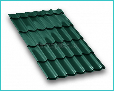 Металлочерепица МП Ламонтерра покрытие Viking MP цвет RAL 6005 толщина 0,5мм