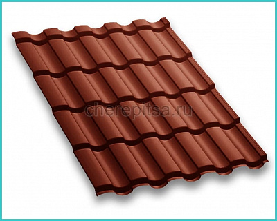 Металлочерепица Монтекристо покрытие NormanMP цвет RAL 8004 толщина 0,5мм