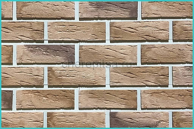 Клинкерный кирпич с перекрытием шва, цвет 48