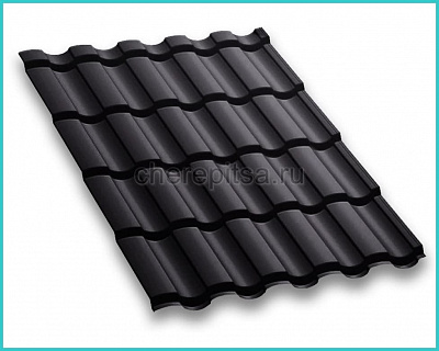 Металлочерепица Монтекристо покрытие VikingMP E цвет RAL 7024 толщина 0,5мм