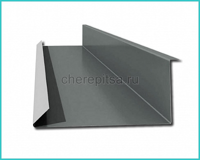 Планка примыкания нижняя 250x122x2000мм покрытие Полиэстер цвет RAL 7005 длина 2м толщина 0,45мм