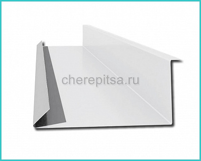 Планка примыкания нижняя 250x122x2000мм покрытие Полиэстер цвет RAL 9003 длина 2м толщина 0,45мм