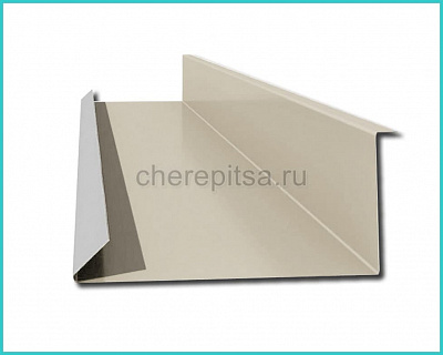 Планка примыкания нижняя 250x122x2000мм покрытие NormanMP цвет RAL 1015 длина 2м толщина 0,5мм