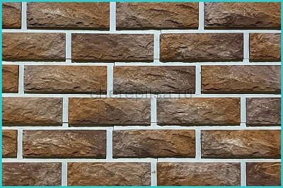 Сколотый кирпич с перекрытием шва, цвет 37