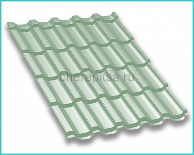 Металлочерепица Трамонтана покрытие NormanMP цвет RAL 6019 толщина 0,5мм