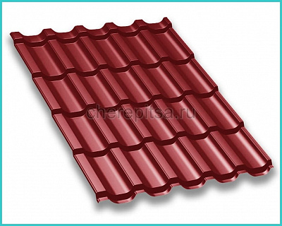Металлочерепица Трамонтана покрытие PURMAN цвет RAL 3011 толщина 0,5мм