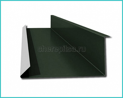 Планка примыкания нижняя 250x122x2000мм покрытие NormanMP цвет RAL 6020 длина 2м толщина 0,5мм