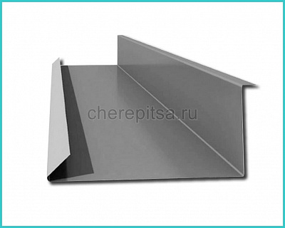 Планка примыкания нижняя 250x122x2000мм покрытие Цинк цвет ЦИНК длина 2м толщина 0,45мм