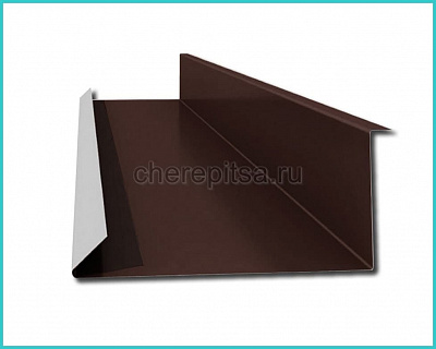 Планка примыкания нижняя 250x122x2000мм покрытие NormanMP цвет RAL 8017 длина 2м толщина 0,5мм