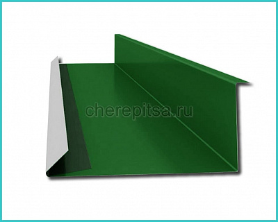 Планка примыкания нижняя 250x122x2000мм покрытие Полиэстер цвет RAL 6002 длина 2м толщина 0,45мм