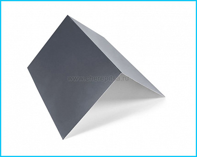 Планка конька плоского простая 145x145x2000мм покрытие Полиэстер цвет RAL 7024 толщина 0,45мм