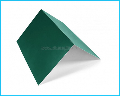 Планка конька плоского простая 145x145x2000мм покрытие NormanMP цвет RAL 6005 толщина 0,5мм