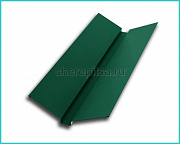 Планка ендовы верхняя 76x76x2000мм покрытие Полиэстер цвет RAL 6005 толщина 0,4мм