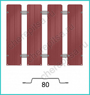 Штакетник Barrera 80 покрытие Полиэстер цвет RAL 3011 толщина 0,45мм