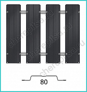 Штакетник Barrera 80 покрытие Полиэстер цвет RAL 9005 толщина 0,5мм