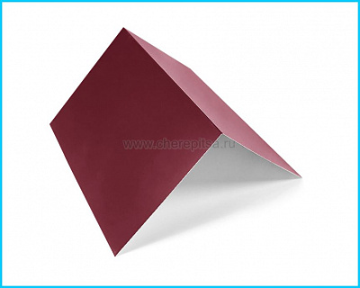 Планка конька плоского простая 145x145x2000мм покрытие NormanMP цвет RAL 3005 толщина 0,5мм