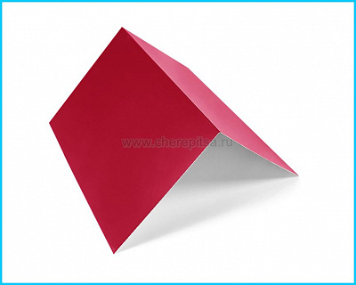 Планка конька плоского простая 145x145x2000мм покрытие Полиэстер цвет RAL 3003 толщина 0,45мм