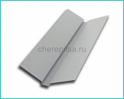 Планка ендовы верхняя 76x76x2000мм покрытие Полиэстер цвет RAL 9006 толщина 0,45мм