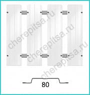 Штакетник Barrera 80 покрытие Полиэстер цвет RAL 9003 толщина 0,45мм