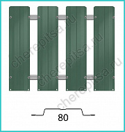 Штакетник Barrera 80 покрытие Полиэстер цвет RAL 6005 толщина 0,45мм