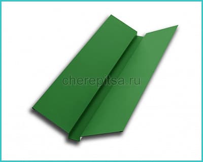 Планка ендовы верхняя 76x76x2000мм покрытие Полиэстер цвет RAL 6002 толщина 0,45мм