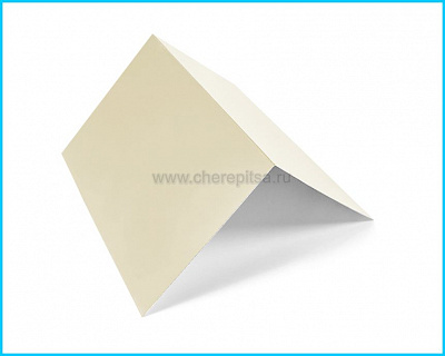 Планка конька плоского простая 145x145x2000мм покрытие Полиэстер цвет RAL 1014 толщина 0,45мм