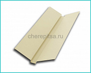 Планка ендовы верхняя 76x76x2000мм покрытие Полиэстер цвет RAL 1014 толщина 0,4мм