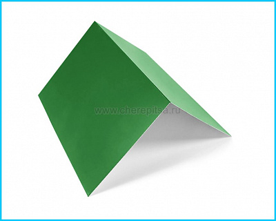 Планка конька плоского простая 145x145x2000мм покрытие NormanMP цвет RAL 6002 толщина 0,5мм