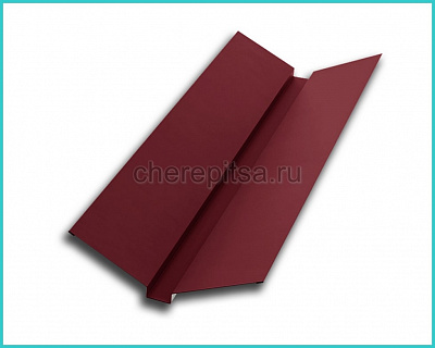 Планка ендовы верхняя 76x76x2000мм покрытие Viking MP цвет RAL 3005 толщина 0,45мм