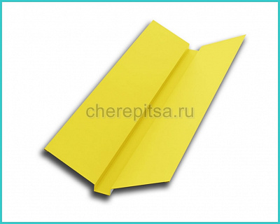 Планка ендовы верхняя 76x76x2000мм покрытие Полиэстер цвет RAL 1018 толщина 0,45мм