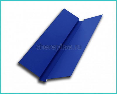 Планка ендовы верхняя 76x76x2000мм покрытие Полиэстер цвет RAL 5002 толщина 0,45мм