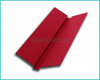 Планка ендовы верхняя 76x76x2000мм покрытие Полиэстер цвет RAL 3003 толщина 0,45мм