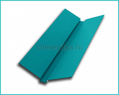 Планка ендовы верхняя 76x76x2000мм покрытие Полиэстер цвет RAL 5021 толщина 0,45мм