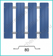 Штакетник Barrera 80 покрытие Полиэстер цвет RAL 5005 толщина 0,45мм
