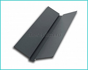 Планка ендовы верхняя 76x76x2000мм покрытие Полиэстер цвет RAL 7024 толщина 0,4мм