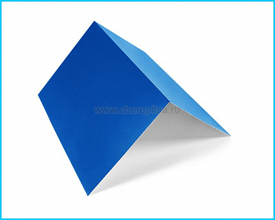 Планка конька плоского простая 145x145x2000мм покрытие Полиэстер цвет RAL 5005 толщина 0,45мм