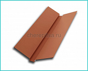 Планка ендовы верхняя 76x76x2000мм покрытие Полиэстер цвет RAL 8004 толщина 0,45мм