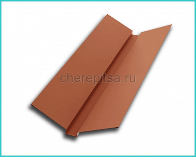 Планка ендовы верхняя 76x76x2000мм покрытие Полиэстер цвет RAL 8004 толщина 0,45мм