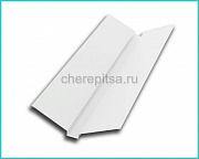 Планка ендовы верхняя 76x76x2000мм покрытие Полиэстер цвет RAL 9003 толщина 0,4мм