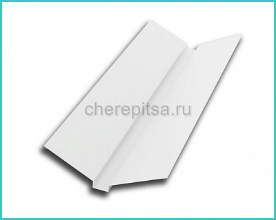 Планка ендовы верхняя 76x76x2000мм покрытие Полиэстер цвет RAL 9003 толщина 0,45мм