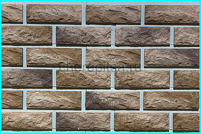 Сколотый кирпич с перекрытием шва, цвет 48