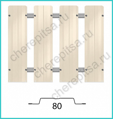 Штакетник Barrera 80 покрытие Полиэстер цвет RAL 1015 толщина 0,45мм