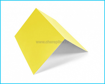 Планка конька плоского простая 145x145x2000мм покрытие Полиэстер цвет RAL 1018 толщина 0,45мм