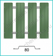 Штакетник Barrera 80 покрытие Полиэстер цвет RAL 6002 толщина 0,45мм