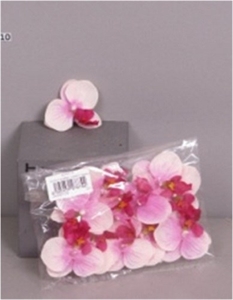 Орхидеи кремовые/лавандовые цветы 12 шт.   (искусственная) GL