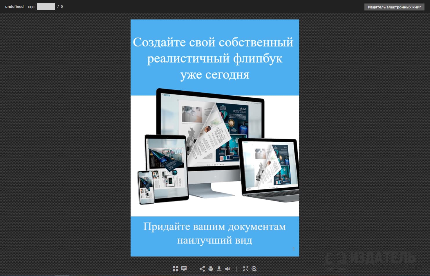Шаблон скина для электронной книги с перелистыванием 