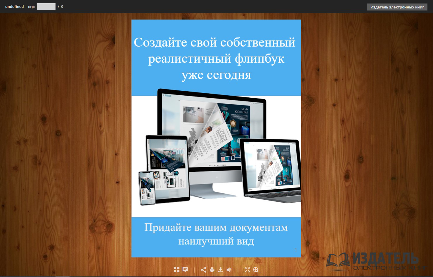 Шаблон скина для электронной книги с перелистыванием 